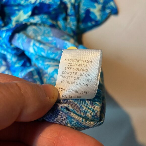 Chubbies Weekend Men L Monkey Button Front Shirt Short Sleeve Blue Novelty Trave - Picture 6 of 9